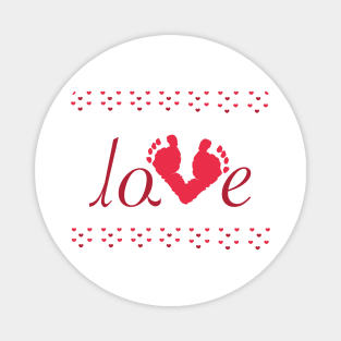 Valentine's day red footprints Magnet